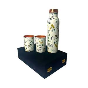 Tapa de Botella de Agua Multiusos Clásica de Cobre Puro Impresa a Mano, Gran Capacidad, Ecológica, Acabado Pulido Suave, de Alta Gama - Product Image 2