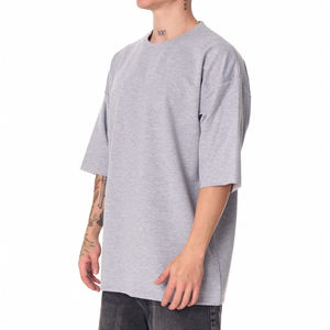 Custom Print Logo Men's T-Shirt Oversize <b>Mock</b> <b>Neck</b> Bulk Stock Used Clothes with Heavy Weight Mixed Customizable Print - Product Image 2