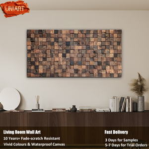 UNIART-Escultura de píxel 3D bohemio hecha a mano para colgar en la pared, pintura al óleo de madera, Mosaico, Decoración de interiores, proyecto de arte hotelero - Product Image 6
