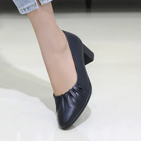 [JSHOE] Chaussures Mary en cuir d'agneau véritable faites à la main en cuir souple pour femmes avec détail froncé et coupe confortable