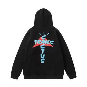 <b>Trendy</b> 100% Cotton Oversized Fit Men's Sweatshirts 450 GSM Heavy Weight Zipper <b>Hoodie</b> with Custom Logo Screen Printing Winter - Product Image 2