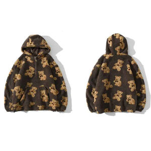 เสื้อฮู้ดขนแกะแบบมีซิปครึ่งขนแกะแนวสตรีทเสื้อมีฮู้ดผ้าคอตตอนฤดูหนาวกำหนดเองได้100% เสื้อฮู้ดอบอุ่น2025สำหรับผู้หญิง - Product Image 6