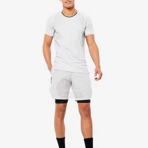 Shorts de course à pied pour hommes, shorts à double couche à séchage rapide, shorts d'entraînement athlétique, shorts extensibles à double couche pour hommes - Product Image 3