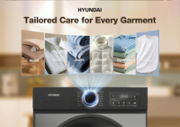Lavadora de Carga Frontal HYUNDAI de Gran Capacidad, 10 kg, Totalmente Automática, con Motor BLDC de 1400 RPM, para el Hogar