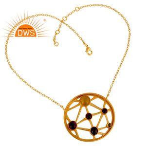 สร้อยคอจี้อัญมณีหลายแบบทำด้วยมือชุบทอง24K ดีไซน์ล่าสุดจากผู้ผลิตเครื่องประดับอัญมณี - Product Image 2