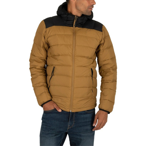 Custom Men's Casual Style Hooded Stand Collar Zipper Puffer Jacket Thick <b>Bubble</b> <b>Coat</b> Winter Season Letter Pattern Canvas Fabric - Product Image 1