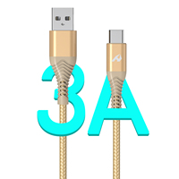 DORADO HCB-10-C 1M 3A Charge rapide Câble USB a vers Type-C Connecteurs Micro-USB vers Type-C pour le transfert de données