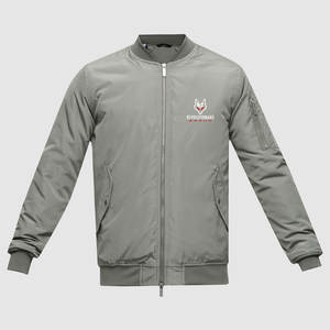 Blouson d'aviateur d'hiver à doublure en satin élégant avec col montant et design à pression - Product Image 1