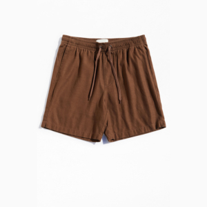 กางเกงขาสั้นวินเทจผู้ชายคุณภาพสูง ผ้าฝ้าย 100% ล้างสีแบบแอซิด ทรงเข้ารูป เอวยางยืด ใส่สบาย สไตล์สตรีทแวร์ ความยาวระดับเข่า - Product Image 5