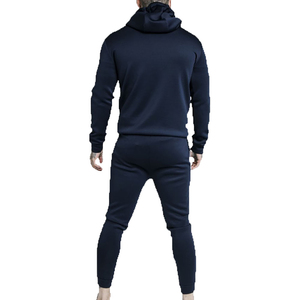 Hot Sale 100% Cotton Plain Black Jogging Tracksuit <b>for</b> Men Slim Fit Zipper Sweat Suits <b>for</b> Winter Premium Tracksuits - Product Image 6