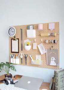 Para Durable y elegante MDF Pegboard Panel decorativo de pared Elegante decoración de habitación Estantes de exhibición - Product Image 4