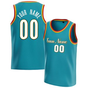 Mode sarcelle basket-ball débardeurs tendance d'été nom personnalisé nom de l'équipe hommes femmes sport gilet décontracté surdimensionné équipe uniformes hauts - Product Image 2