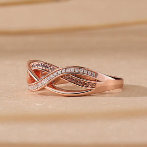 Jeulia Intertwined Sterling Silver Women's Engagement Band-Luxury Gold Plated <b>Stainless</b> <b>Steel</b> <b>Ring</b> - Product Image 5