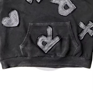 เสื้อฮู้ดผ้าฝ้าย100% สำหรับผู้ชายผู้หญิง3D ปักลายพิมพ์ดิจิตอลลายสีพื้น - Product Image 5