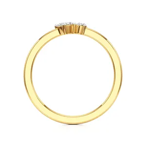 แหวนคู่เพทายทรงลูกแพร์ ทองคำ 14k ชุบโรเดียม - Product Image 3