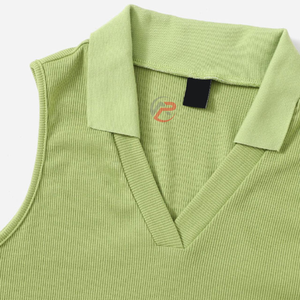 Top meilleur Designer vêtements été sans manches Fitness haut court marque de mode Yoga côtelé débardeur femmes - Product Image 4