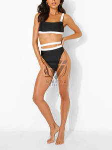 Conjunto de Bikini de Dos Piezas con Sujetador Triangular de Cintura Alta Sexy para Mujer, Transpirable, con Colores y Logotipo Personalizados - Product Image 3