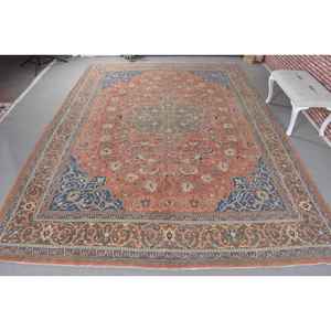 0.8x13.3 ft Turkish Rug, Vintage <b>Runner</b> Rug, <b>Red</b> Blue Bordered Wool Rug - Product Image 1
