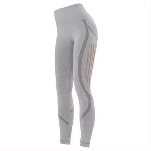 กางเกงเลกกิ้งไร้รอยต่อมัดย้อมสำหรับผู้หญิงกางเกงออกกำลังกายเอวสูงรัดรูปเน้นสะโพกสีพีช - Product Image 1