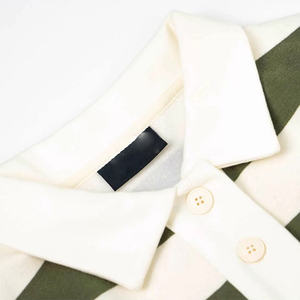 Rugby de manga larga con rayas en contraste para hombre con logotipo personalizado para camisa con algodón/fibra de bambú antibacteriano y secado rápido - Product Image 3