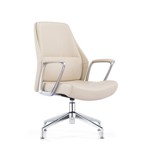Silla de Oficina Moderna de Cuero Blanco con Respaldo Alto, Ergonómica y Ajustable, Asiento Ejecutivo - Product Image 5