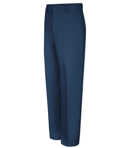 Pantalon de travail pour homme, résistant aux taches, à devant plat, bleu marine - Product Image 1