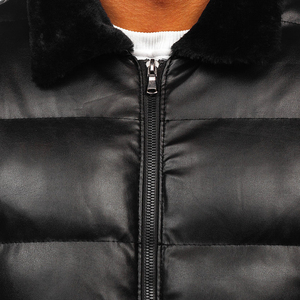 Chaqueta para hombre Chaqueta de cuero PU de diseño personalizado OEM Chaqueta de cuero para hombre de cuero vintage personalizada fresca - Product Image 6