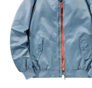 Chaqueta de bombardero de satén de seda para hombre, ropa de calle de moda con logotipo personalizado al por mayor de alta calidad, chaqueta recortada informal gruesa de invierno - Product Image 2