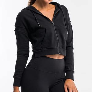Sudadera con capucha de peso pesado para mujer, camiseta de manga larga de gran tamaño, camiseta informal con cuello redondo y hombros caídos, camiseta de entrenamiento para gimnasio - Product Image 6