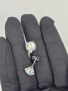 Round Brilliant Lab Grown Diamond Stud <b>Earrings</b> 14k 18k Solid <b>Gold</b> 4 Prong Solitaire Push <b>Backs</b> Cvd Igi Certified - Product Image 4