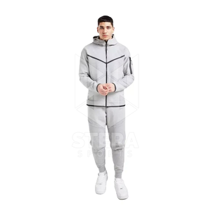 Alta calidad personalizado al por mayor más tamaño Tech ropa deportiva hombres Jogging conjunto con cremallera más cálido chándal para hombres - Product Image 1