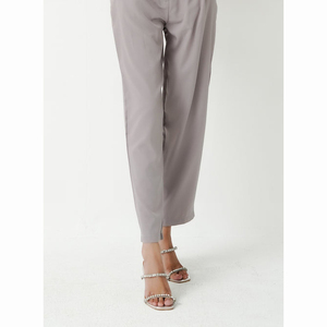 กางเกงขายาวทรงตรงเอวกลางผ้าฝ้าย 100% ระบายอากาศได้ดี สไตล์ลำลองสำหรับผู้หญิง เหมาะสำหรับฤดูหนาว คุณภาพสูง แห้งเร็ว ยืดหยุ่น ด้านหน้าเรียบ - Product Image 2