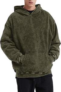 Sweat-shirts d'hiver de haute qualité, délavés à l'acide, couleur unie, grande taille, poids lourd, 100% coton, polaire respirant, en vente - Product Image 6