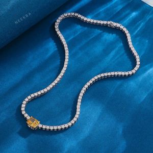 Chaîne de tennis en moissanite de 3mm pour femme-Collier de tennis minimaliste en moissanite pour femme, collier en moissanite VVS couleur D Inde - Product Image 5