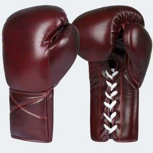 Gants de boxe professionnels de haute qualité en cuir PU à lacets, gants de boxe personnalisés - Product Image 1