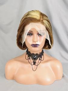 Peluca de encaje frontal con ondas de agua para mujer, cabello brasileño Remy rubio miel, liso, 30 pulgadas, base de seda, densidad 130%-150% - Product Image 4