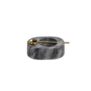 Grey Color Pure marble Material Fancy New Arrival Sugar Bowl With <b>Gold</b> Polished <b>Spoon</b> Trendy Top Selling Kitchen Accessories - Product Image 1