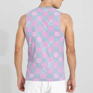 Camiseta sin Mangas para Hombre, de Alta Calidad, Informal, para Gimnasio y Fitness, Material de Poliéster, Diseño a Cuadros, Transpirable, Ecológica, Talla Grande - Product Image 2