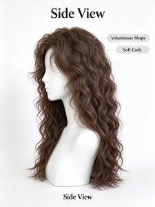 Peluca Larga Rizada Marrón Avellana con Ondas Naturales y Voluminosas, Cabello Virgen Europeo de Una Sola Tira con Clip para Uso Diario - Product Image 2