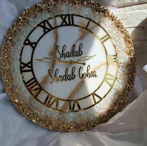 Geode <b>Clocks</b>: <b>Clocks</b> designed to look like crystal geodes with resin in various gemstone-like colors. - Product Image 1