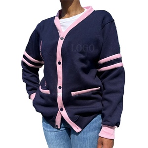 Cárdigan de Lana Bordado Personalizado Jack and Jill, Estilo Clásico Tejido con Botones en la Parte Delantera, Cuello en V, Cárdigan Varsity - Product Image 5