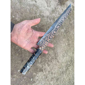 Cuchillo de Camping de Acero de Damasco y Cobre con Mango de Aluminio, Cuchilla Afilada para Cortar Pechuga de Res y Pan - Product Image 4