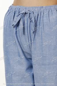 Conjunto de pijama de algodón nepalí azul verde para mujer, ropa de dormir tribal étnica cómoda y ropa de descanso, estilo diario Sexy para el verano - Product Image 5