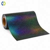 Rouleau de vinyle holographique thermocollant pour la décoration de vêtements, film HTV irisé pour t-shirts, sacs, casquettes