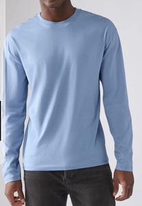 T-shirt en coton tricoté à manches longues surdimensionné unisexe de haute qualité, poids lourd, séchage rapide, BD - Product Image 2