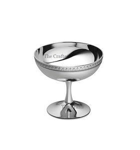 Taza de helado de forma redonda de color plateado con cuenco de helado de acero inoxidable de calidad de lujo - Product Image 1