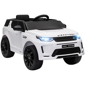 Voiture électrique pour enfants AIYAPLAY blanche, sous licence Land Rover, 106x65.5x51 cm, avec phares, klaxon et ceinture de sécurité - Product Image 1