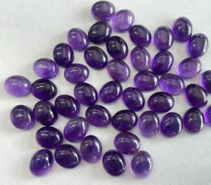 พลอยอเมทิสต์ธรรมชาติทรงรี3X5มม. หลังแบน-อัญมณีหลวมสีม่วงอเมทิสต์คุณภาพสูง - Product Image 2