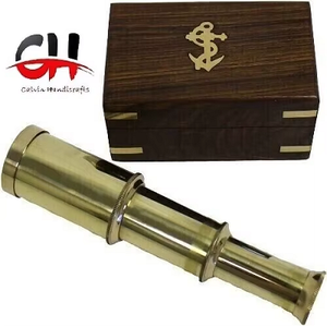 Telescopio náutico Pirata náutico con caja de madera Telescopio rústico Artículo Regalo - Product Image 4