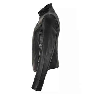 Chaqueta de Cuero Genuino para Hombre, Estilo Liso, Invierno, Alta Calidad, Moda, Color Negro, Abrigada, OEM - Product Image 3